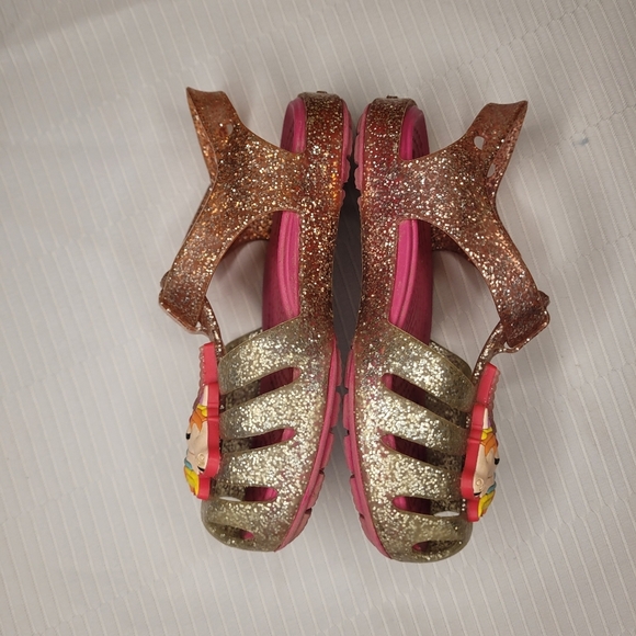 Crocs Pink Isabella Unicorn Glitter Jelly Sandals sz Toddler 6 - Picture 2 of 6